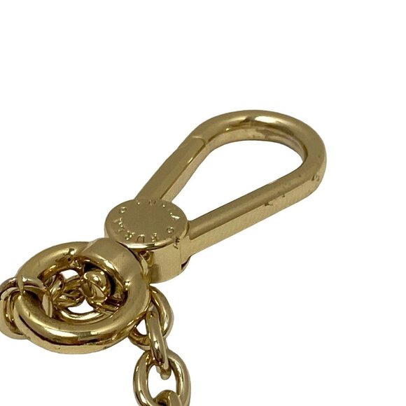 Auth FURLA - Bordeaux Gold Leather Hardware Bag Charm - Picture 5 of 7